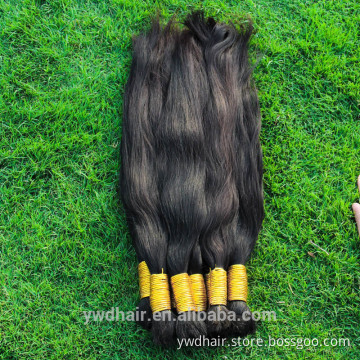 30-100cm Grade 8A Russian Cheap Virgin Hair Bulk Straight Human Hair Bulk Ponytail Virgin Hair Natural Brown Color